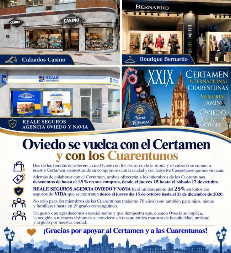 XXIX Certamen Internacional de Cuarentunas de Oviedo 2026 con la colaboración de Reale Seguros
